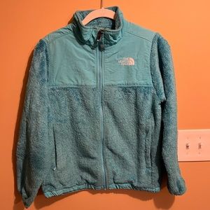 Girls Size Large 14/16- The North Face- Aqua Blue Fleece Jacket